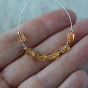 Tiny Natural Brazilian Imperial Topaz Nugget Beads Slices Chunks 6 Pcs Yellow Gemstone for DIY Jewelry Making Earrings Supplies