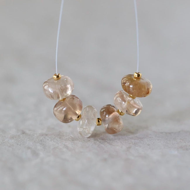 8mm Natural Imperial Topaz Rondelle Beads Smooth 6 Pcs Natural Gemstone Beads for Jewelry Making Earrings Pendants