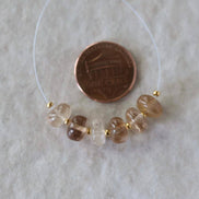 8mm Natural Imperial Topaz Rondelle Beads Smooth 6 Pcs Natural Gemstone Beads for Jewelry Making Earrings Pendants