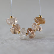 8mm Natural Imperial Topaz Rondelle Beads Smooth 6 Pcs Natural Gemstone Beads for Jewelry Making Earrings Pendants