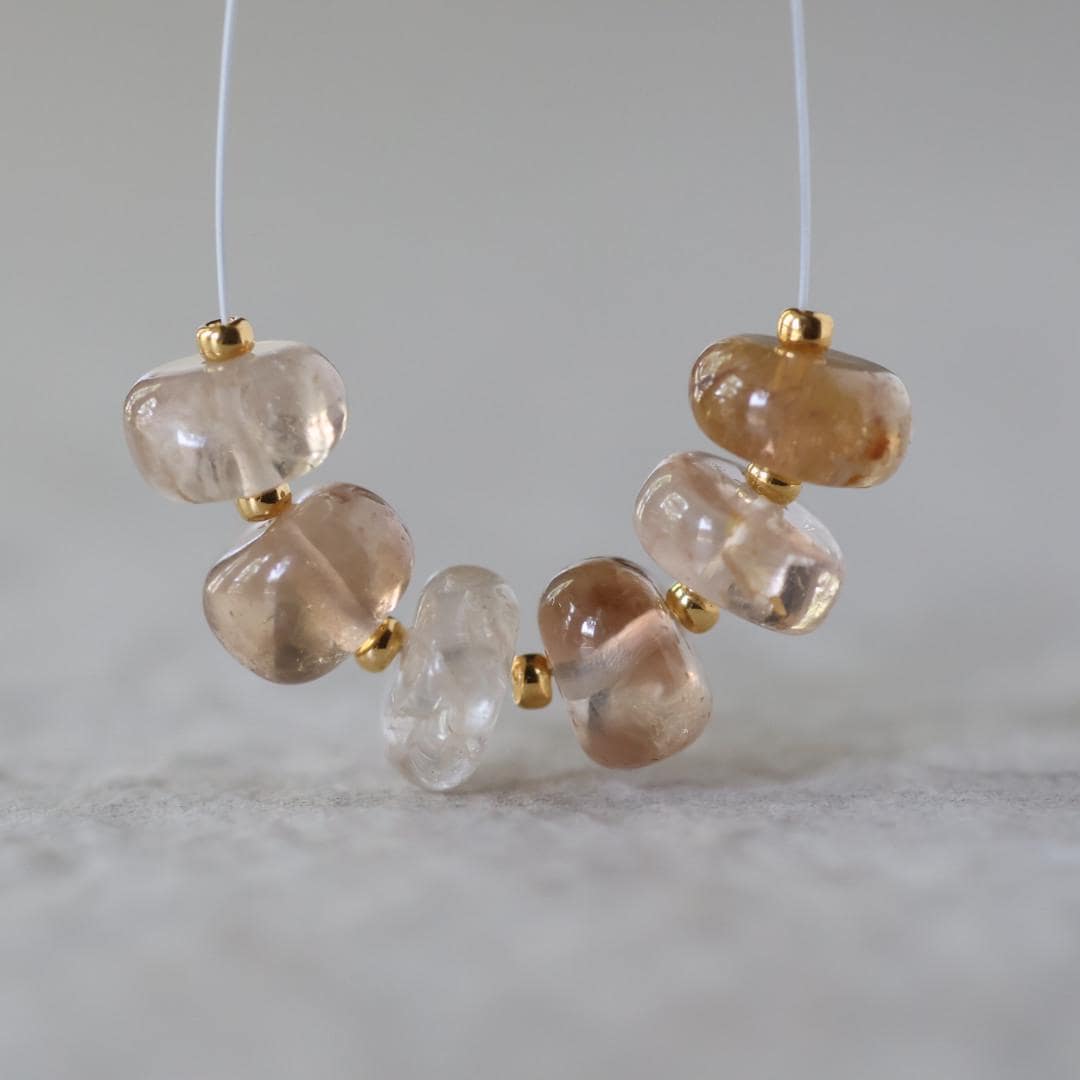 8mm Natural Imperial Topaz Rondelle Beads Smooth 6 Pcs Natural Gemstone Beads for Jewelry Making Earrings Pendants
