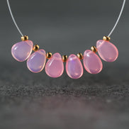 7x5mm Pink Ethiopian Opal Briolette Beads Smooth Teardrops Drops For DIY Jewelry Making Earrings