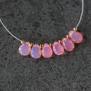 7x5mm Pink Ethiopian Opal Briolette Beads Smooth Teardrops Drops For DIY Jewelry Making Earrings