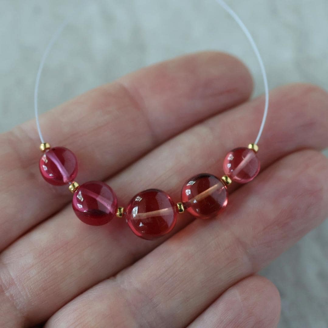 Rare Red Padparadscha Sapphire Coin Beads Smooth 5 PCs 6-9mm Gemstone Beads for DIY Jewelry Making Supplies September Birthstone