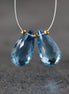 Large Swiss Blue Topaz Briolette Beads Faceted 16mm x 9mm Onion Drop Gemstone for DIY Jewelry Making Supplies Earrings