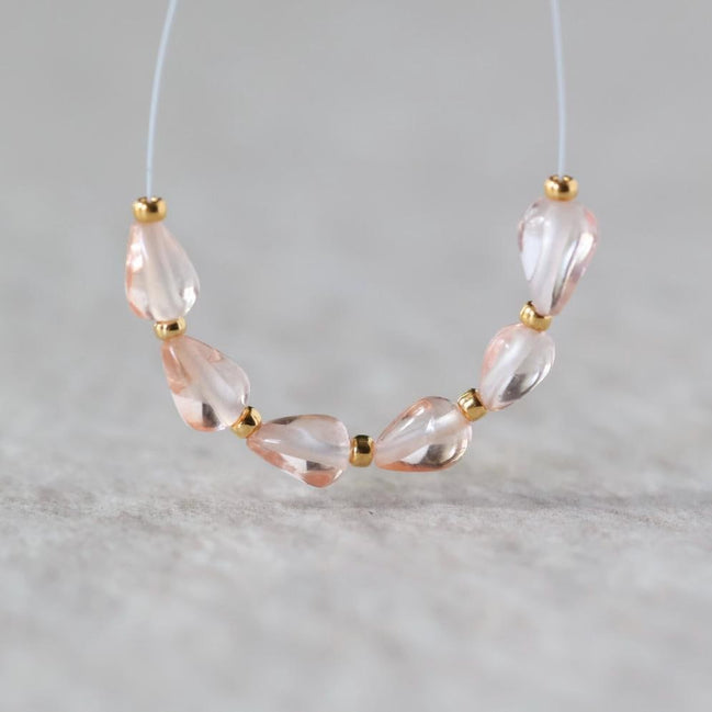 Peach Sapphire Teardrop Beads Smooth 6 PCs Genuine Gemstone Beads Jewelry Making Beading Craft Gift September Birthstone