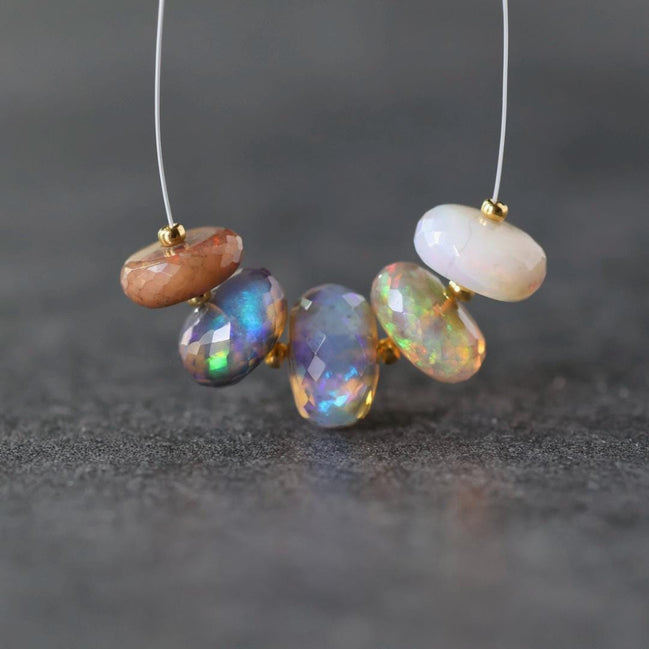 Large 10-11mm Ethiopian Opal Beads Natural Disco Welo Opal Genuine Bead For Jewelry Making Beading Craft Gift Beads October Birthstone