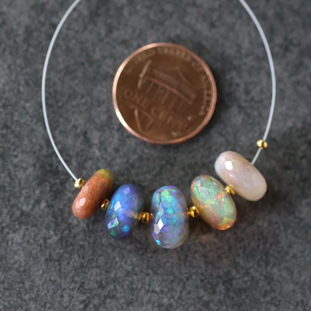 Large 10-11mm Ethiopian Opal Beads Natural Disco Welo Opal Genuine Bead For Jewelry Making Beading Craft Gift Beads October Birthstone