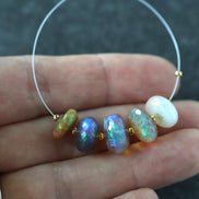 Large 10-11mm Ethiopian Opal Beads Natural Disco Welo Opal Genuine Bead For Jewelry Making Beading Craft Gift Beads October Birthstone