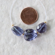 Alexandrite Oval Beads Nuggets Faceted Chunks Stone 3 PCs 9x14mm Gemstone Bead for Jewelry Making DIY Earrings