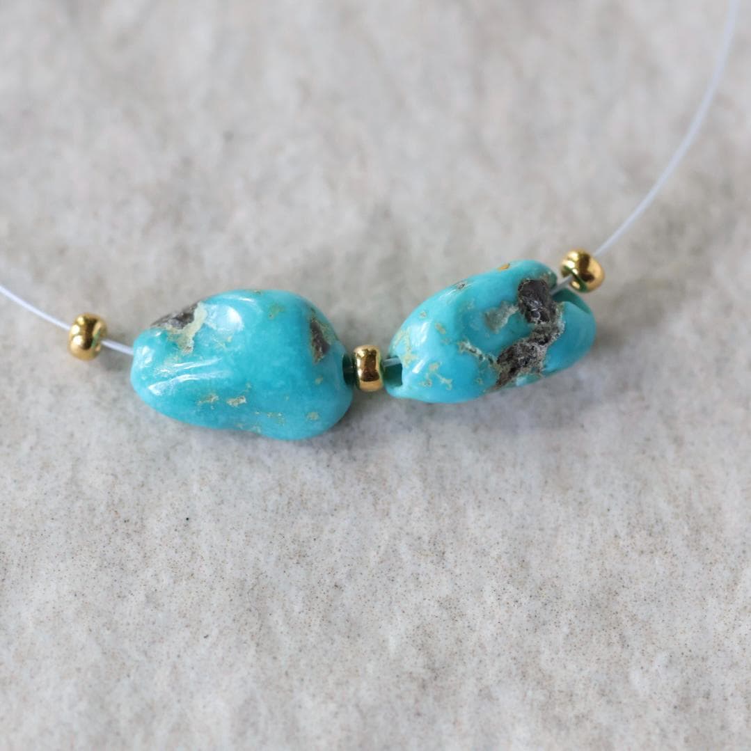 Rare AAA Carico Lake Turquoise Nugget Beads Smooth 7x9mm 2 PCs Nevada Turquoise Gemstone Beads DIY Jewelry Making