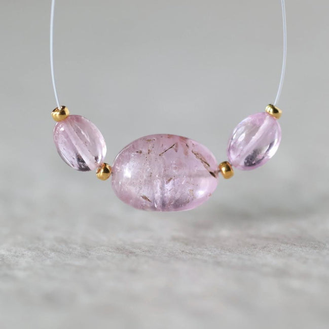 Natural Imperial Pink Topaz Oval Beads Smooth 3 Pcs Natural Gemstone Bead for DIY Jewelry Making