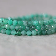 3mm AAA Emerald Faceted Beads Round Natural Raw Emerald Genuine Gemstone DIY Jewelry Making Spplies