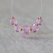 6mm Pink Topaz Faceted Cube Beads Natural Gemstones for DIY Jewelry Making Supplies Earrings