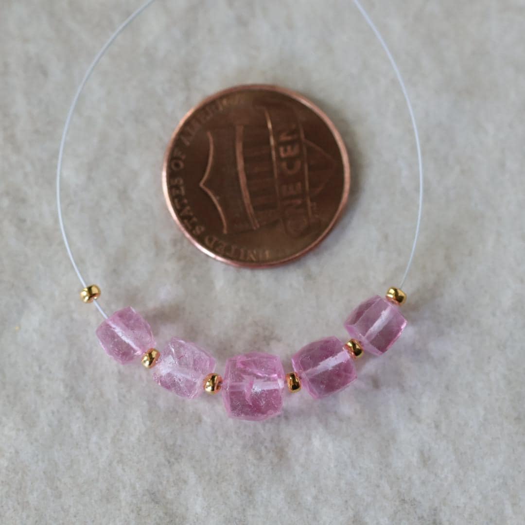 6mm Pink Topaz Faceted Cube Beads Natural Gemstones for DIY Jewelry Making Supplies Earrings