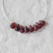 5mm Matte Mozambique Garnet Briolette Beads Smooth 8 Pcs Natural Gemstone DIY Jewelry Making Earrings Necklace January Birthstone