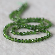 3.5mm AAA Chrome Diopside Beads Round Faceted Natural Green Gemstone for DIY Jewelry Making