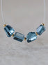 Natural London Blue Topaz Nugget Beads Chunks Stones 6x8mm 4 Pcs Gemstone for DIY Jewelry Making Earrings Supplies