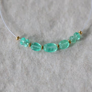 Tiny 3mm Colombian Emerald Oval Beads Smooth Rondelle Gem Quality Natural Gemstone for DIY Jewelry Making