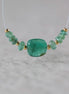 Natural Emerald Beads Smooth Nugget Stone Chunk Gemstone Faceted Rondelle Bead for DIY Jewelry Making