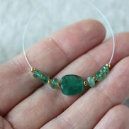 Natural Emerald Beads Smooth Nugget Stone Chunk Gemstone Faceted Rondelle Bead for DIY Jewelry Making