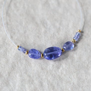 7mm AAA Tanzanite Beads Rondelle Smooth 4 Pcs Gemstone Beads for Silk Knotting Jewelry Making DIY Necklace Earrings