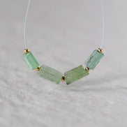 Green Tourmaline Tube Beads Sticks 2 PCs Genuine Gemstone Beads DIY Jewelry Making Gift October Birthstone
