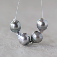 10mm Genuine Silver Gray Tahitian Pearl Beads Baroque Organic 4 PCs DIY Jewelry Making Supplies Earrings