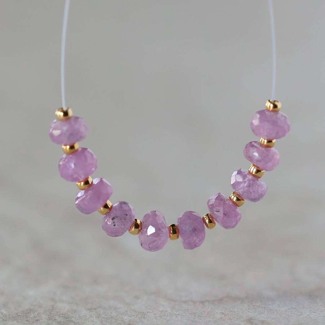 5mm Natural AAA Myanmar Pink Sapphire Beads Faceted Rondelle 10 PCs Gemstone for DIY Jewelry Making Supplies