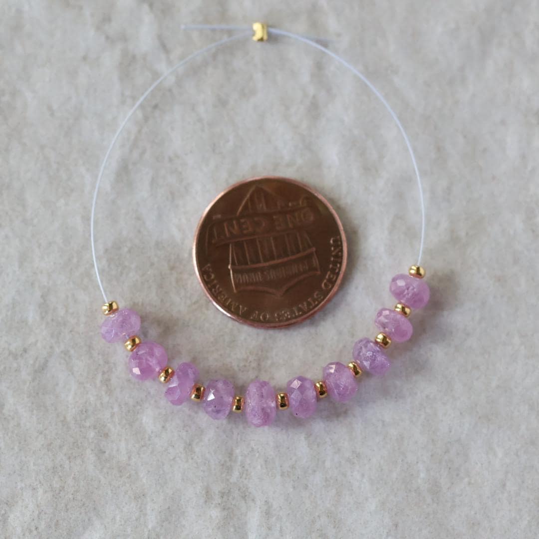 5mm Natural AAA Myanmar Pink Sapphire Beads Faceted Rondelle 10 PCs Gemstone for DIY Jewelry Making Supplies