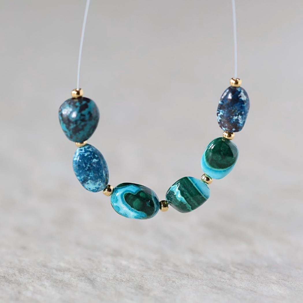 Natural Malachite Chrysocolla Oval Beads Smooth 5x8mm Genuine Malacholla Nuggets Gemstone for DIY Jewelry Making