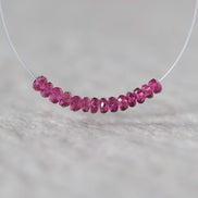 3mm AAA Rubellite Rondelle Beads Faceted Pink Tourmaline 1” Natural Gemstone for DIY Jewelry Making