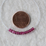 3mm AAA Rubellite Rondelle Beads Faceted Pink Tourmaline 1” Natural Gemstone for DIY Jewelry Making