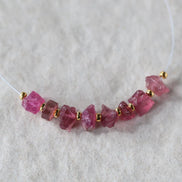 Pink Tourmaline Beads Raw Rough Nuggets 8 PCs Genuine Gemstone Beads DIY Jewelry Making Gift October Birthstone