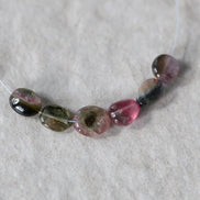 Tourmaline Oval Beads Smooth 6 PCs Genuine Bi Color Tourmaline Natural Gemstone for DIY Jewelry Making