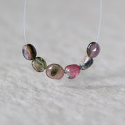 Tourmaline Oval Beads Smooth 6 PCs Genuine Bi Color Tourmaline Natural Gemstone for DIY Jewelry Making