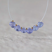 Tiny 5mm AAA Tanzanite Briolette Beads 6 Pcs Natural Purple Gemstone for DIY Jewelry Making Necklace Earrings