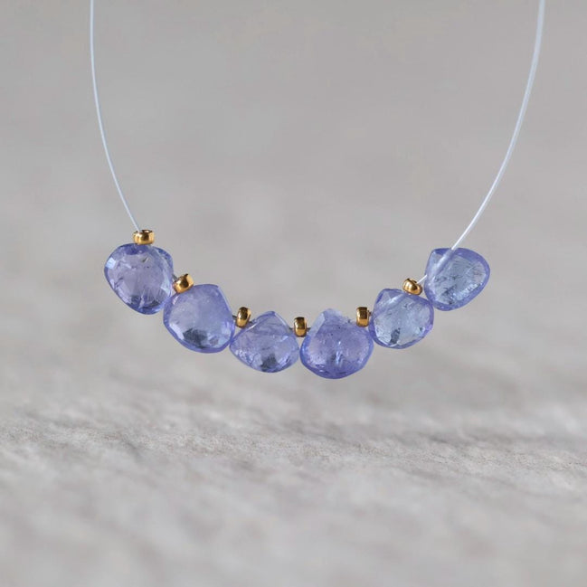 Tiny 5mm AAA Tanzanite Briolette Beads 6 Pcs Natural Purple Gemstone for DIY Jewelry Making Necklace Earrings