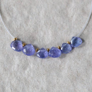 Tiny 5mm AAA Tanzanite Briolette Beads 6 Pcs Natural Purple Gemstone for DIY Jewelry Making Necklace Earrings