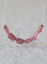 Pink Tourmaline Tube Beads Sticks 6 PCs Natural Gemstone for DIY Jewelry Making Supplies Earrings