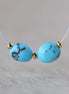 Rare 6mm Egyptian Prince Turquoise Beads Smooth Oval Nugget 2 Pcs Natural Gemstone for DIY Jewelry Making
