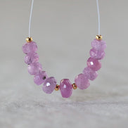 6-5mm Natural AAA Myanmar Pink Sapphire Beads Faceted Rondelle 11 PCs Gemstone for DIY Jewelry Making Supplies