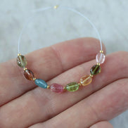 Multi Color Tourmaline Oval Beads Smooth 8 PCs Natural Gemstone DIY Jewelry Making Supplies