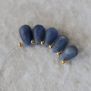 Natural Blue Sapphire Matte Briolette Beads Teardrops Drops 5x9mm 5 PCs Raw Sapphire Gemstone for DIY Jewelry Making