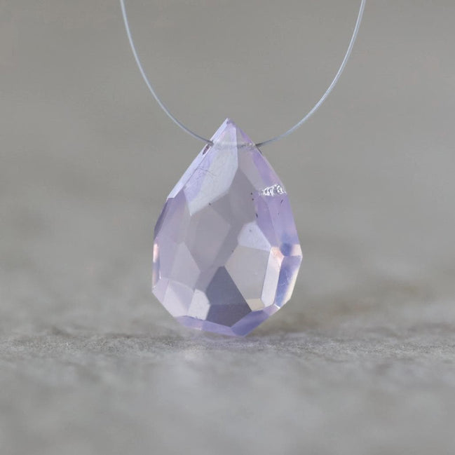 17mm Natural Scapolite Briolette Bead Faceted Teardrop Drop Lavender Quartz Gemstone for DIW Jewelry Making