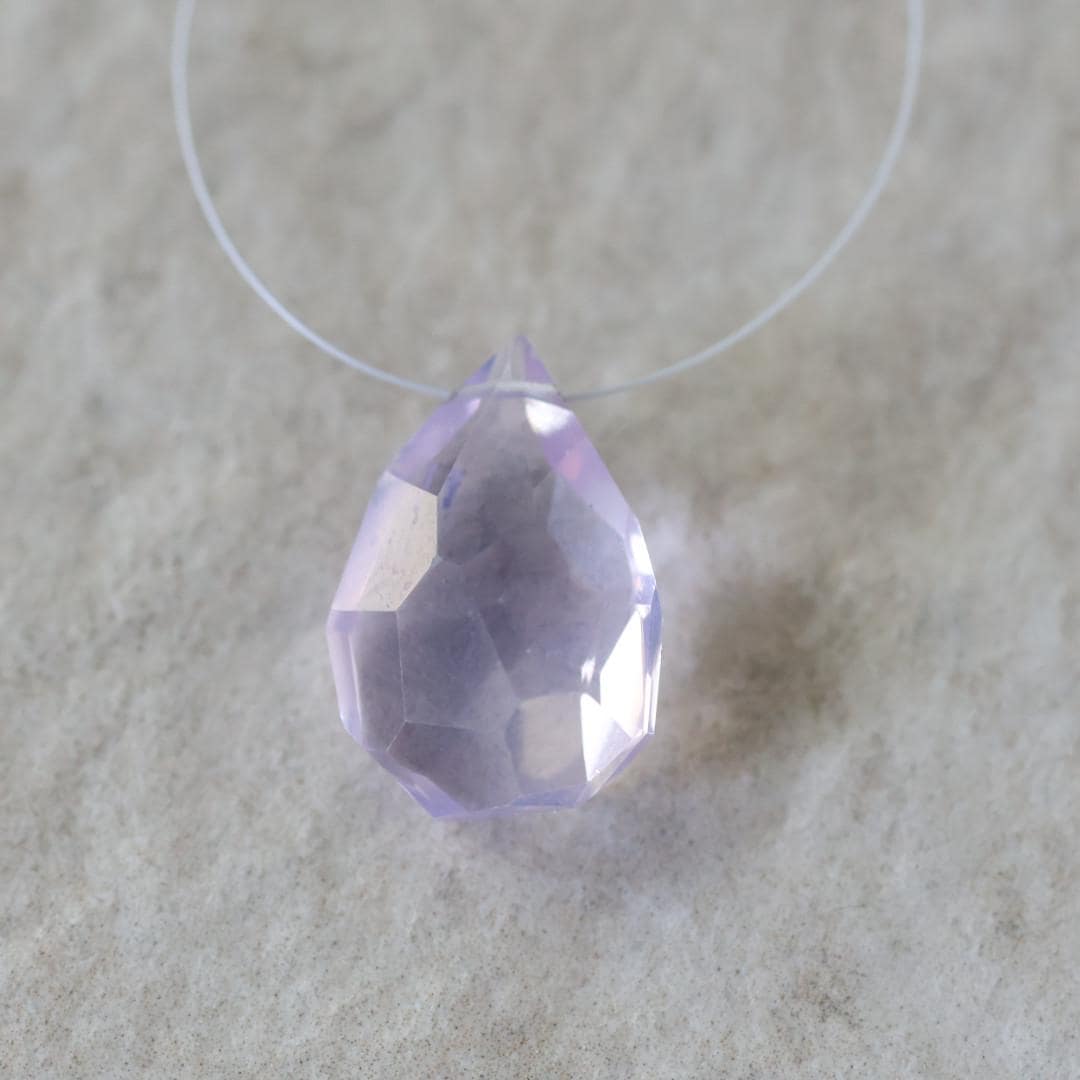 17mm Natural Scapolite Briolette Bead Faceted Teardrop Drop Lavender Quartz Gemstone for DIW Jewelry Making