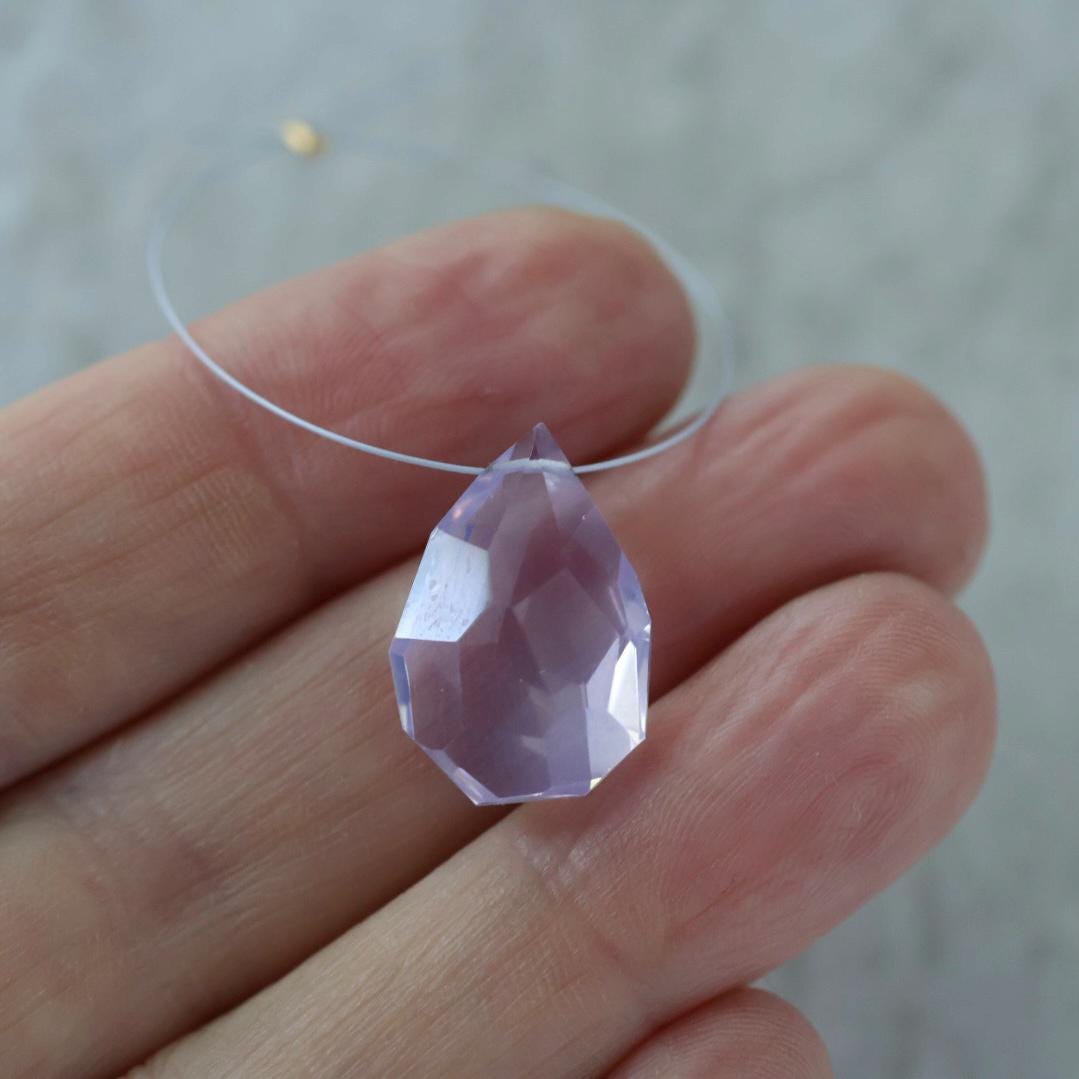 17mm Natural Scapolite Briolette Bead Faceted Teardrop Drop Lavender Quartz Gemstone for DIW Jewelry Making