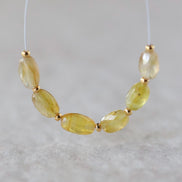 Yellow Sapphire Bead Oval Faceted 5x7mm Nugget Stone Chunk Gemstone Bead for Jewelry Making Beading Craft Gift Bead