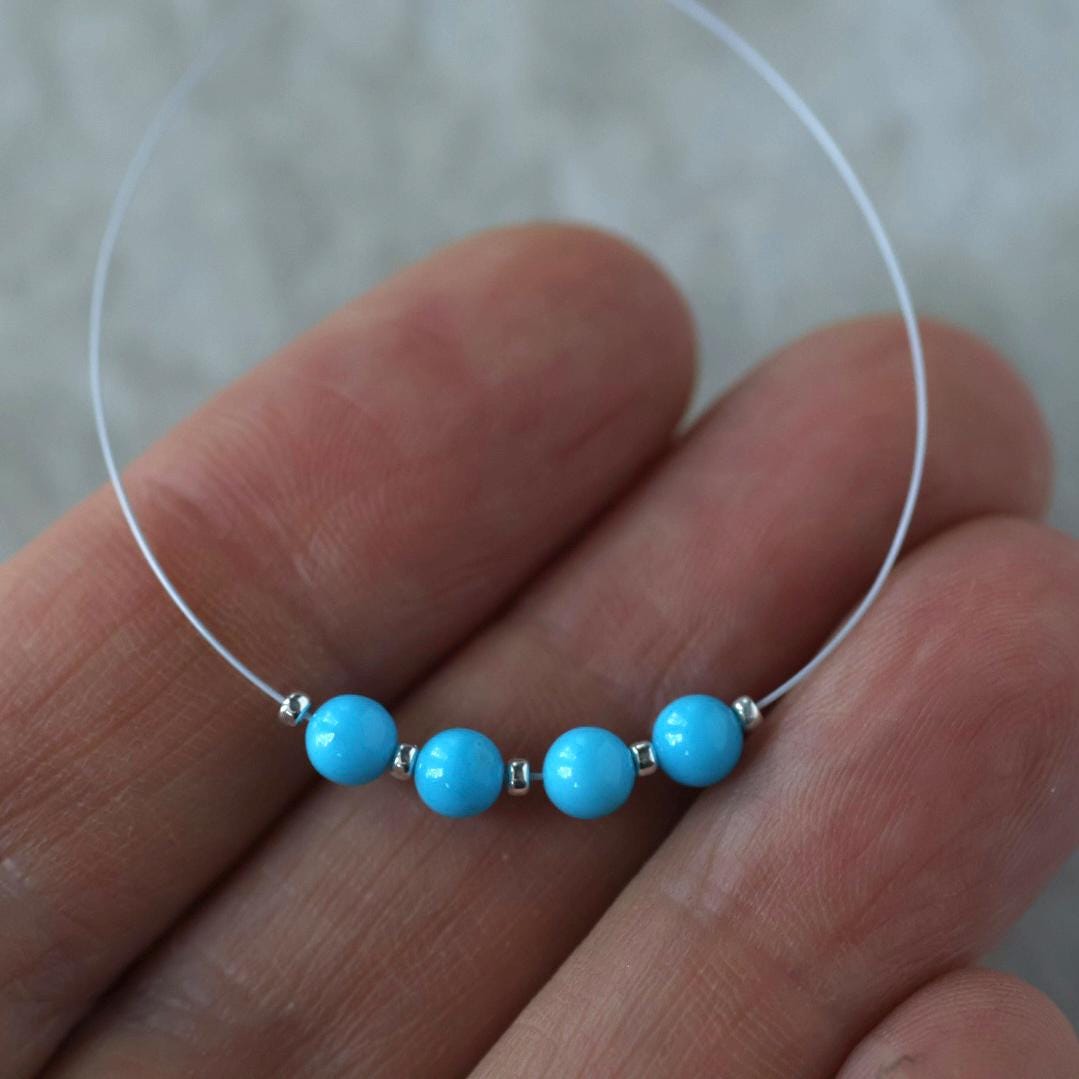 4mm Natural Sleeping Beauty Turquoise Beads Smooth Round Genuine Gemstone Beads DIY Jewelry Making Supplies