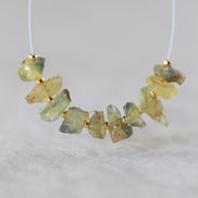 Natural Yellow Green Sapphire Beads Nuggets Raw Sapphire Chunks Gemstone for DIY Jewelry Making